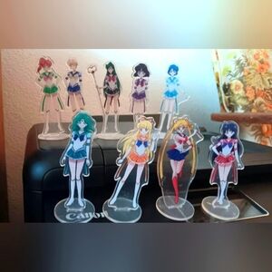 Set Of 9 Sailor Moon Characters Acrylic Figures